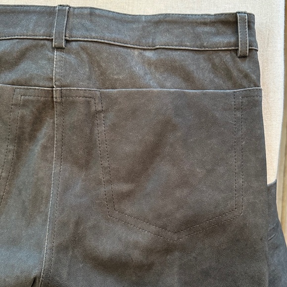 NWT - T by Alexander Wang Gray Stretch Distressed 100% Lamb Leather Pants -Sz 29 - Picture 11 of 16